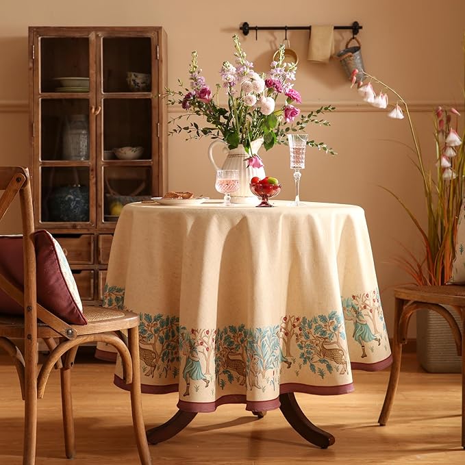 patdrea Designer Small Beige Tablecloth - Image 2