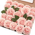 Floroom Artificial Flowers 25pcs Real Looking Blush Heirloom Foam Fake Roses by Floroom