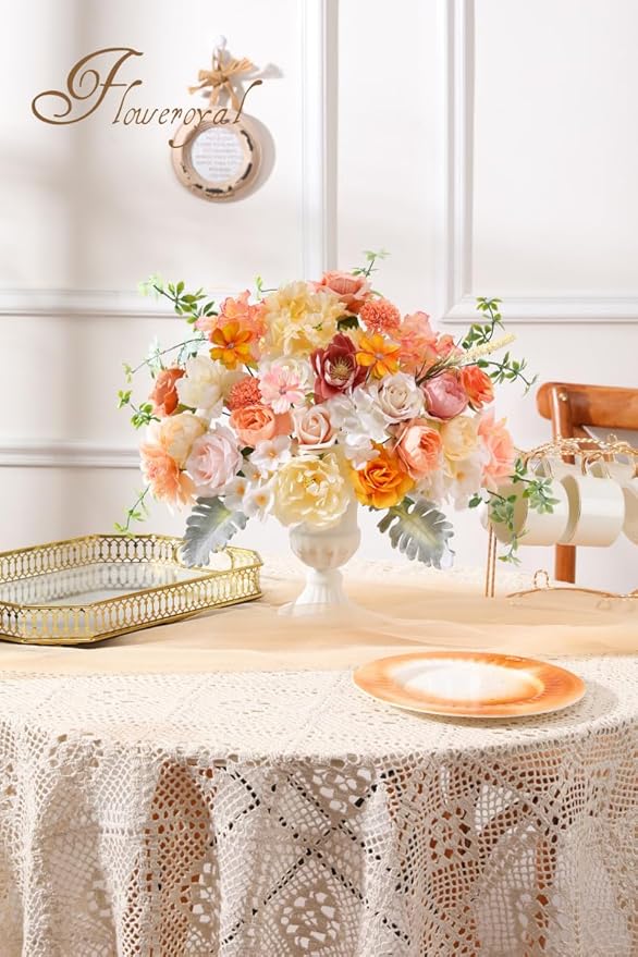 Floweroyal Artificial Flowers Combo Champagne Flowers Mix Silk Flowers Dahlia - Image 3