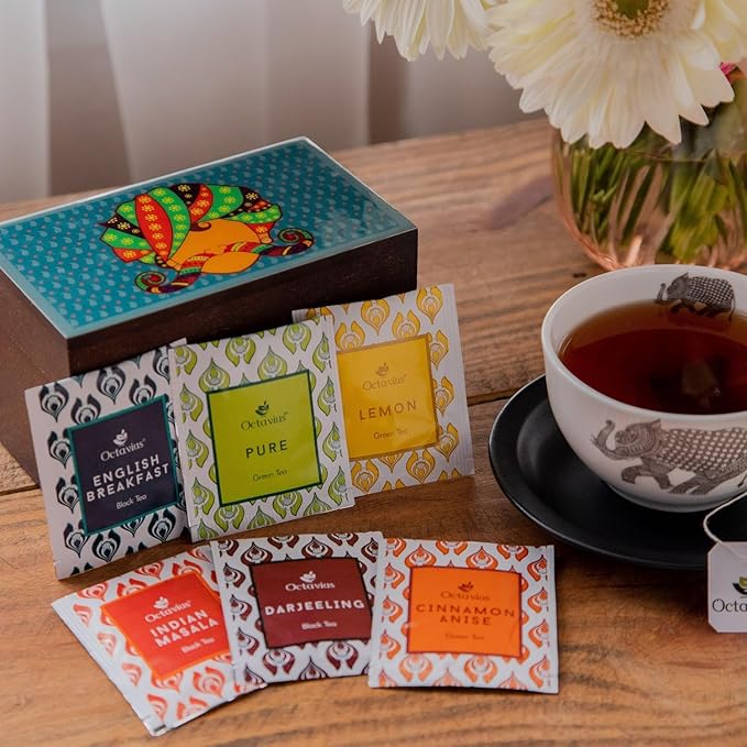 Octavius Urban Print Wooden Tea Sampler Box | Variety Pack Sampler | Perfect - Image 7