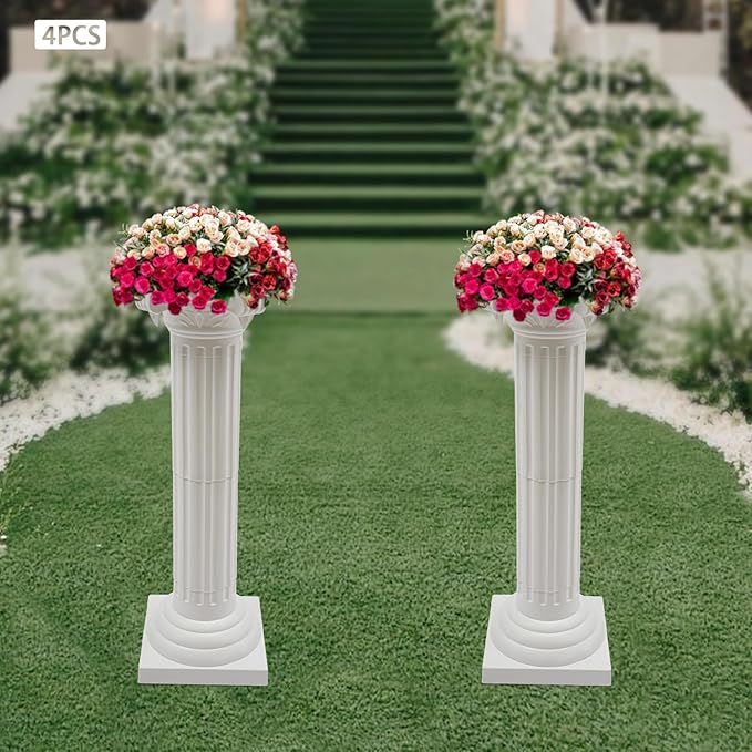 Roman Pillars Decoration Party Flower Pot Columns Set 4Pcs Decor Pedstal Stand - Image 5