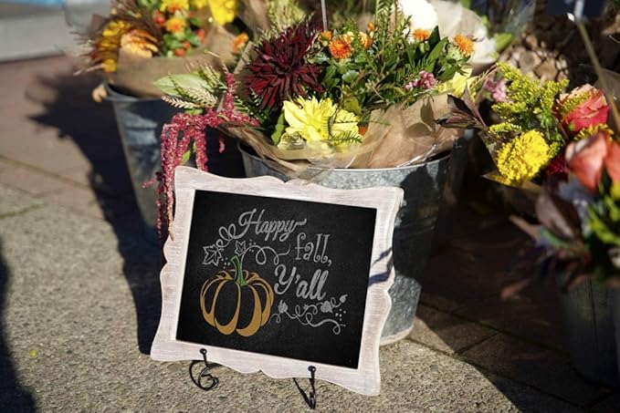 Tabletop Chalkboard Sign with Easel + 8 Brilliant Liquid Chalk Markers | Rustic - Image 8