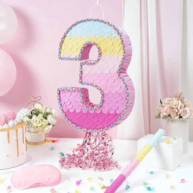 WERNNSAI Pink Sweet Three Pinata - Image 2