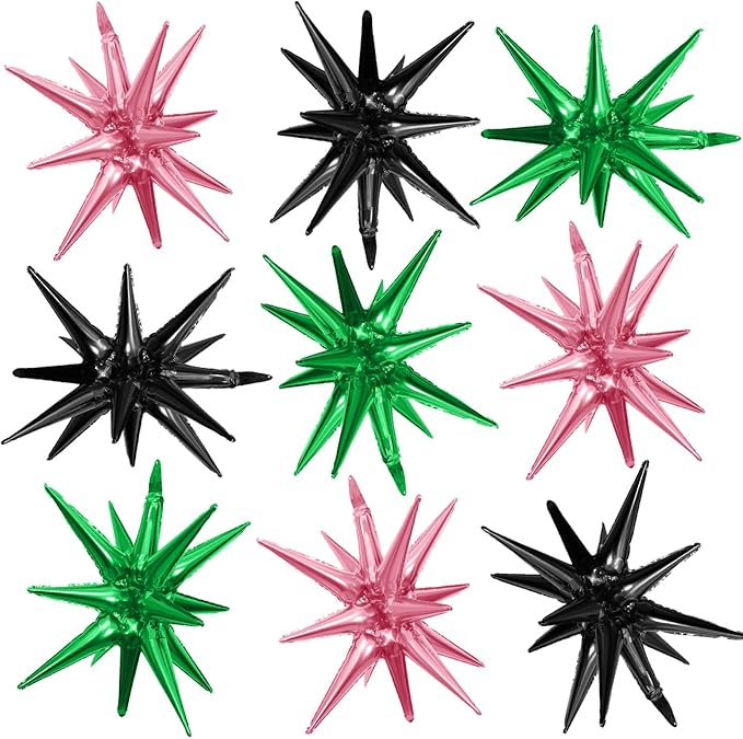 Pink Green Black Star Balloons by Adorely