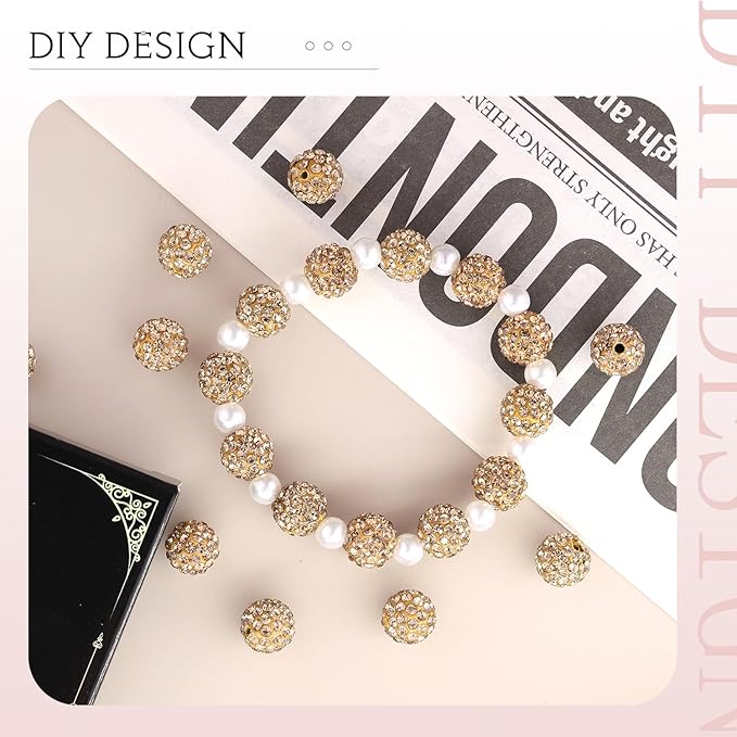 200pcs 10mm Light Brown Rhinestone Beads - Image 4