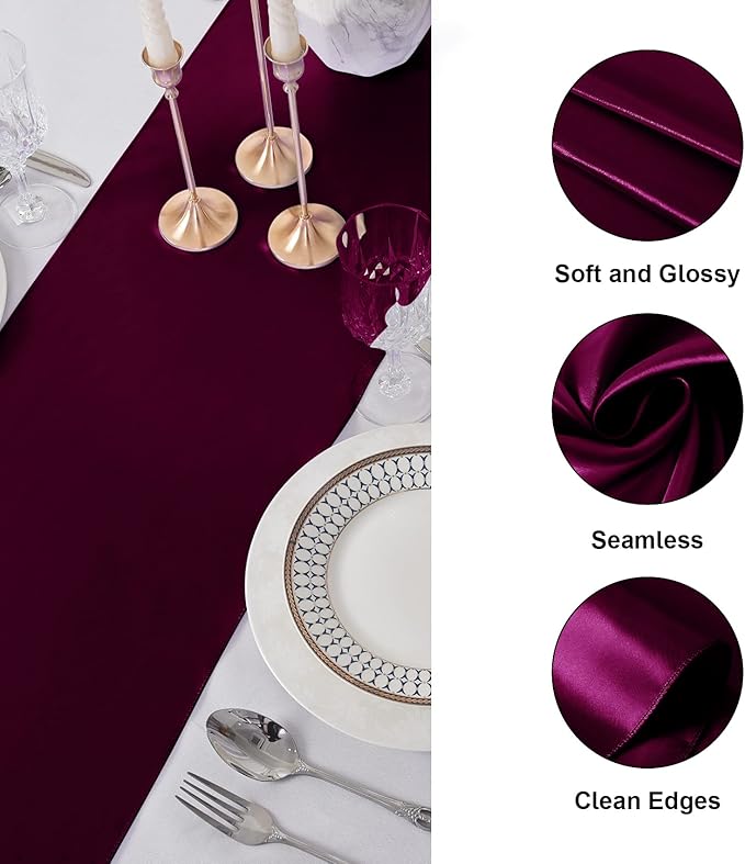 24Pack Table Runner 12 x 108 Inches Satin Silk Table Runner - Image 3