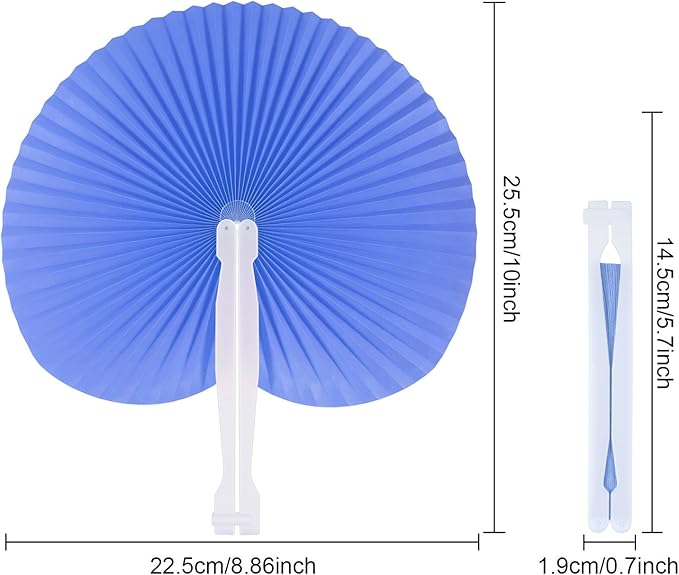 Pangda 24 Pack Folding Fans Round Paper Fans Assortment - Image 2