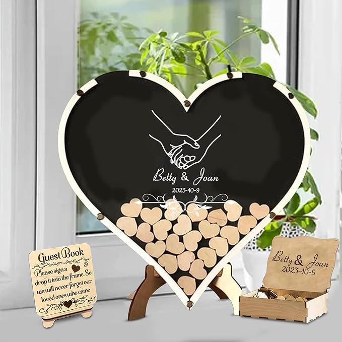 Personalized Wedding Guest Book Alternative Custom Name & Date Guestbook Sign by Unknown