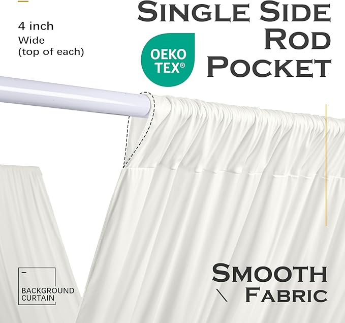 PartyVillage 10ftx40ft Ivory Ceiling Curtain - Image 3