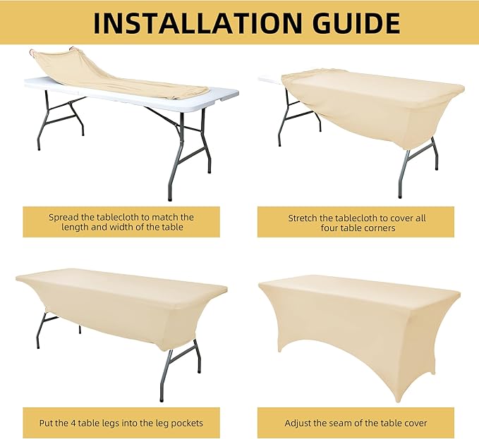 2-Pack 6ft Spandex Table Covers - Image 5