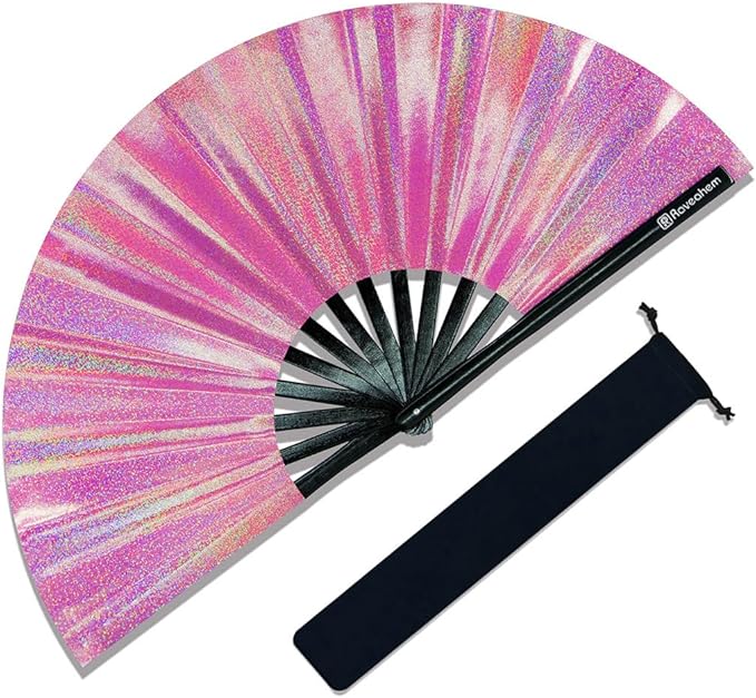 Large Rave Fan, Clack Folding Hand Fan by Raveahem