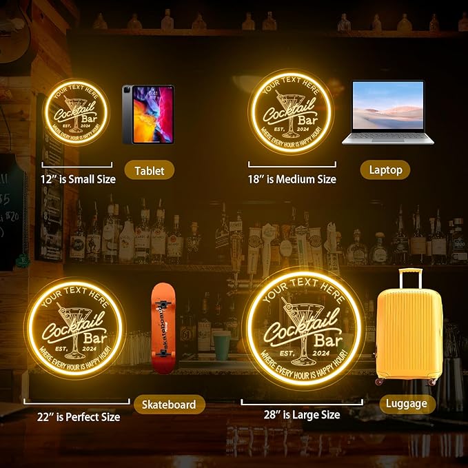 Personalized Cocktail Bar Neon Sign - Image 6