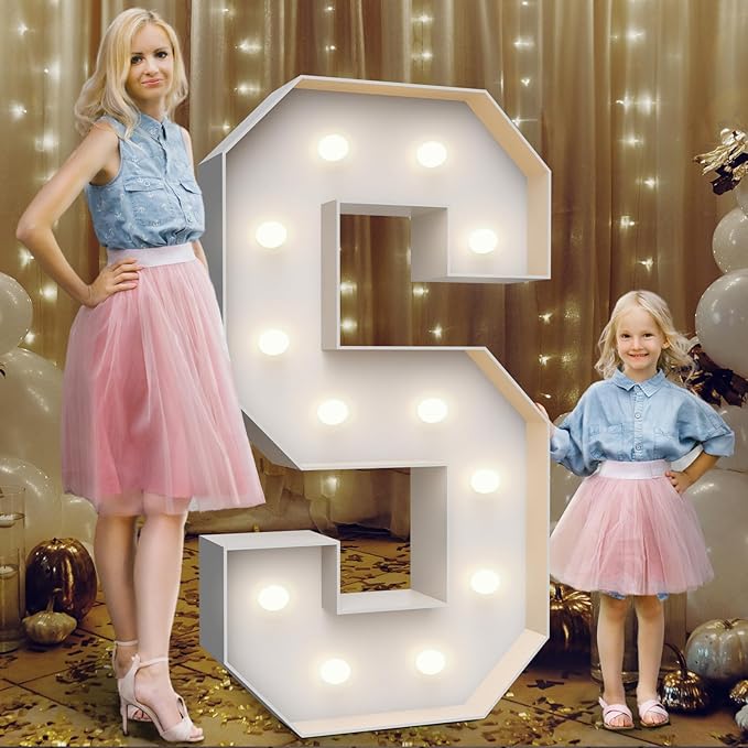 4FT Marquee Light Up Letters S, Party Decoration Large Marquee Light Up Letters by Teebloom