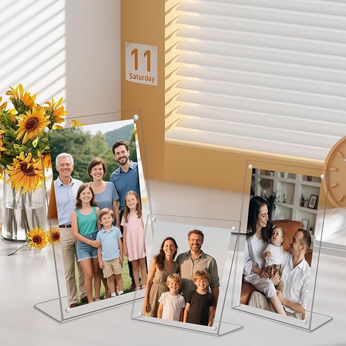 6 Pack Acrylic Picture Frame 5x7 inch, Magnetic Photo Frames, Standing Photo - Image 6