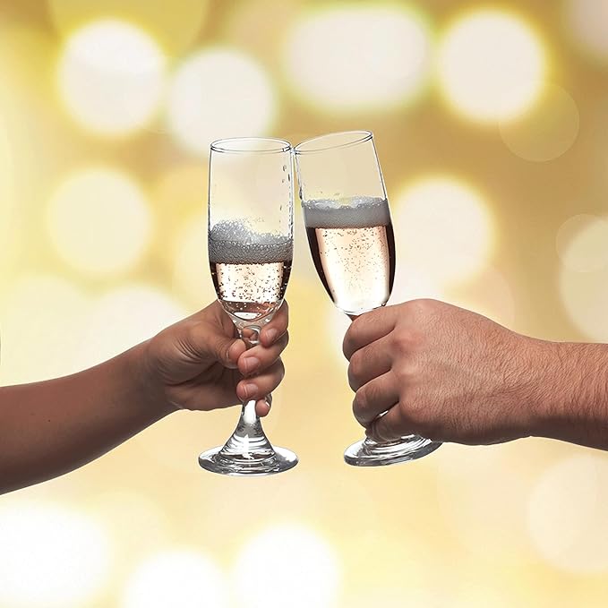 DISCOUNT PROMOS Premiere Champagne Flutes 6.25 oz. Set of 10, Bulk Pack - Image 7