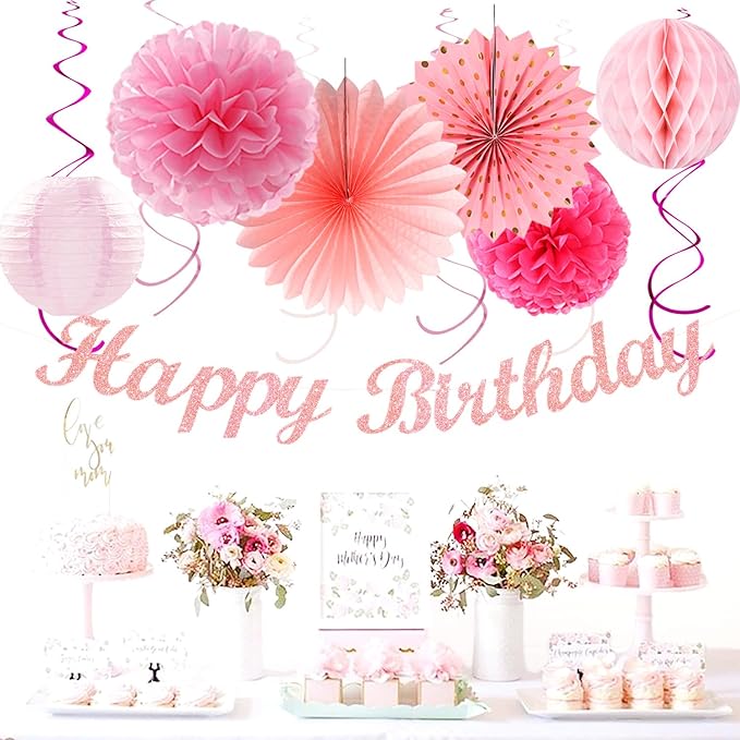 Light Hot Pink Birthday Party-Decorations - Image 5