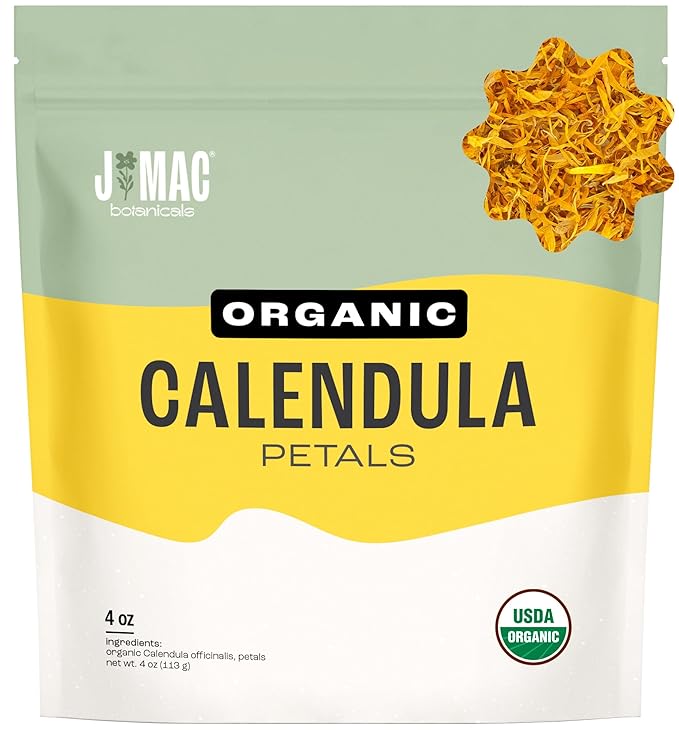J Mac Botanicals, Organic Calendula Petals edible dried flowers petals by JMACBOTANICALS