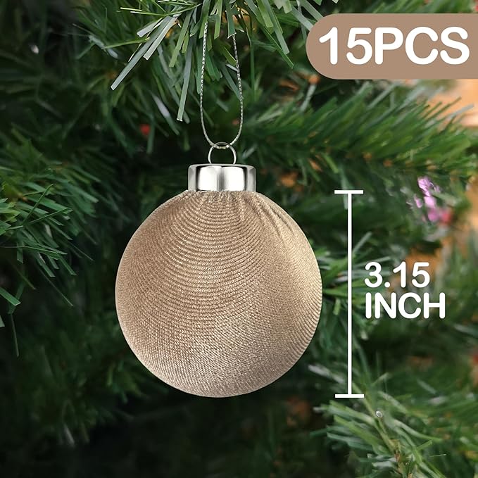 Brown Velvet Christmas Ornaments - Image 2