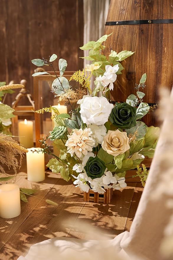 Ling's Moment 17.5" Tall Standing Artificial Flowers Arrangements 4pcs Fall - Image 5