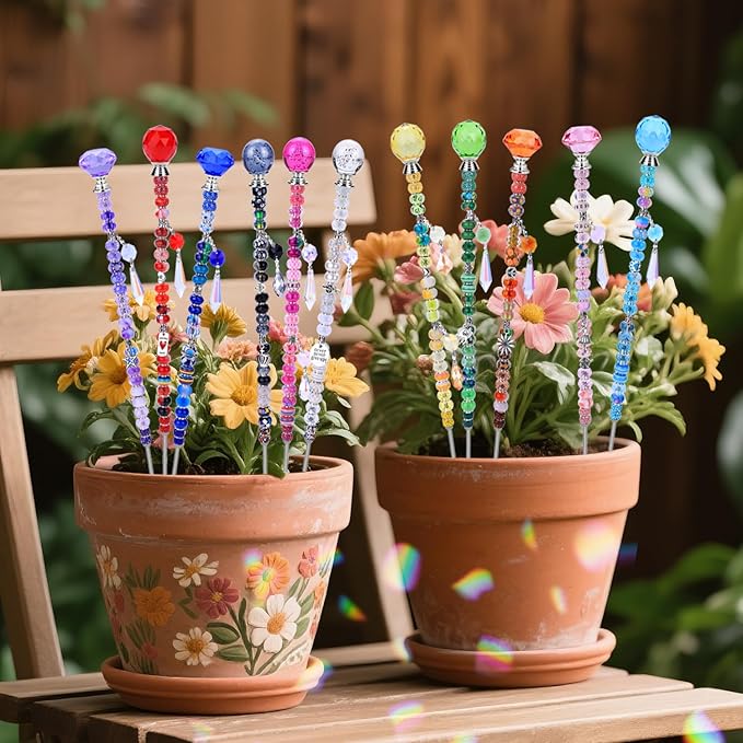 DIY Fairy Wand Garden Stakes Kit, Crystal Beaded Decorative Wands Set, Outdoor - Image 4