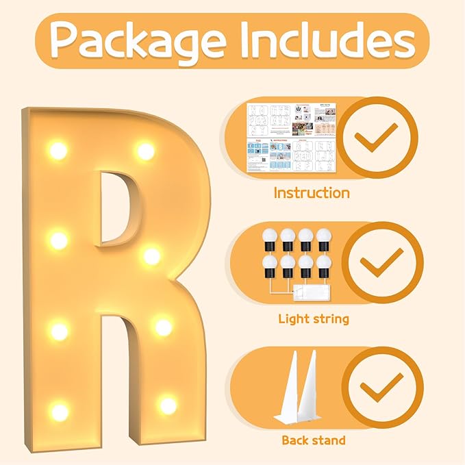 Marquee Letters 3 Feet Tall Large Light Up Letters R Wedding Mr and Mrs Sign - Image 5