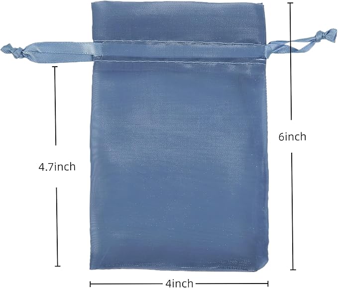 20 Pcs Dark Blue Small Organza Bags 4X6 inch - Image 3