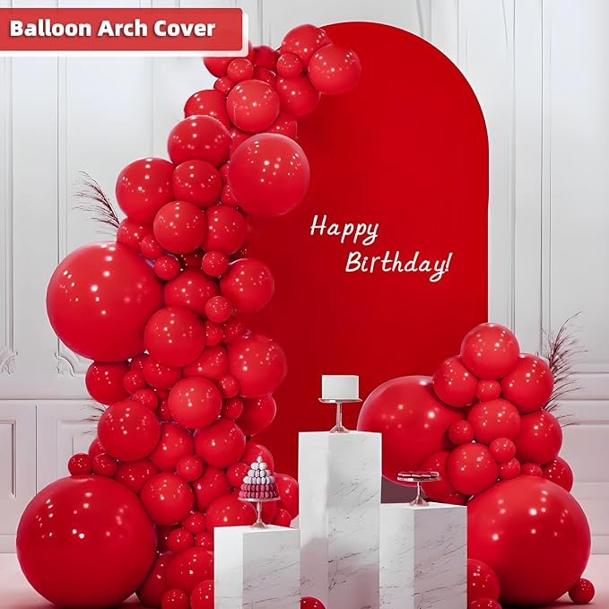 HEMMOTOP Red Arch Cover 7.2 ft, Spandex Wedding Balloon Stretchy Arch Backdrop - Image 8