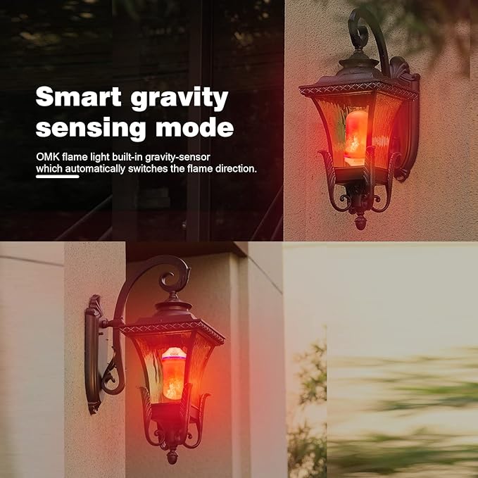 OMK - Christmas Decor LED Flame Effect Light Bulbs - Upgraded 4 Modes Fire - Image 4