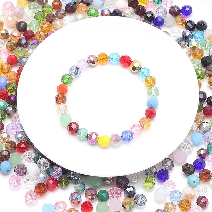 200PCS 6MM Crystal Glass Beads for Jewelry Making Mix Color Rondelle Facted - Image 4