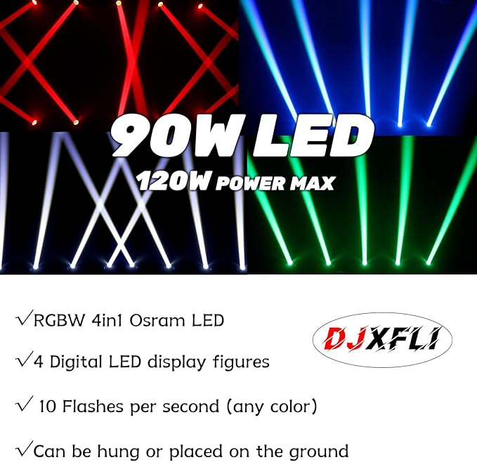 90W LED Moving Head DJ Lights Mini Beam Stage Lights Super Bright Spot RGBW - Image 5