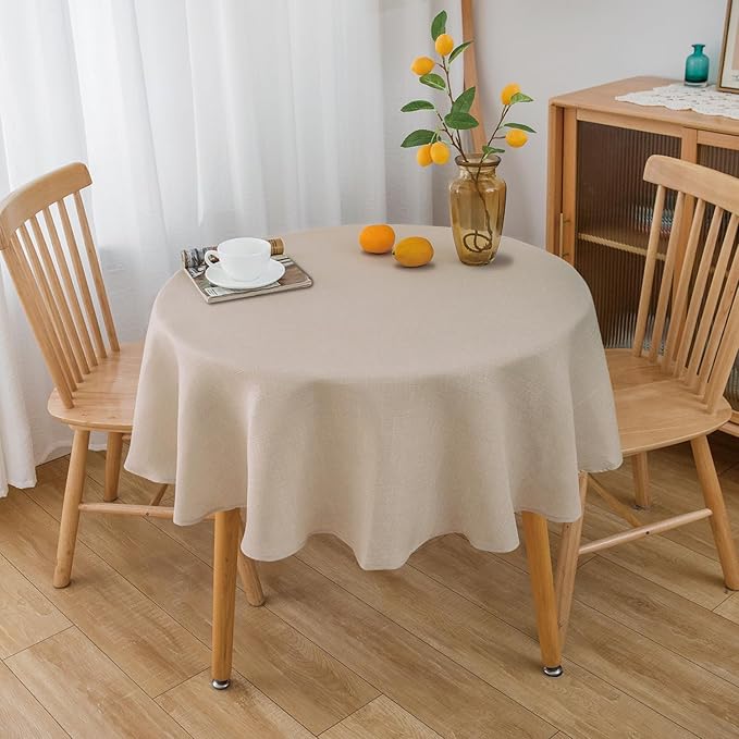 NLMUVW Round Linen Tablecloth 48 Inch - Image 6