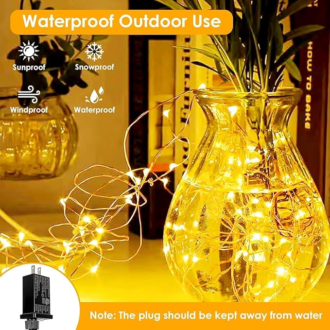 Warm White ⇋ Multicolor 66Ft 200LED Fairy Lights Plug in - Image 2