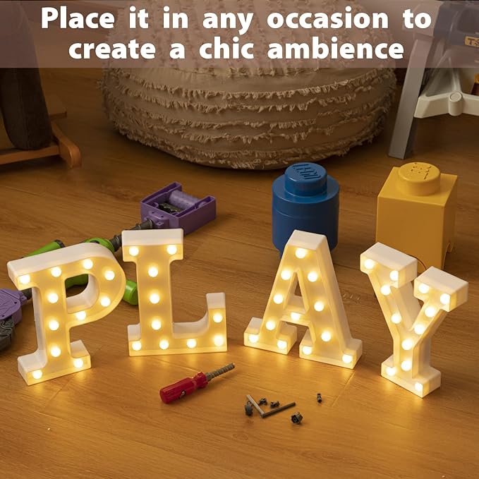 HXWEIYE Light Up Letters P, LED Marquee Letters Sign 26 Alphabet and 10 Number - Image 6