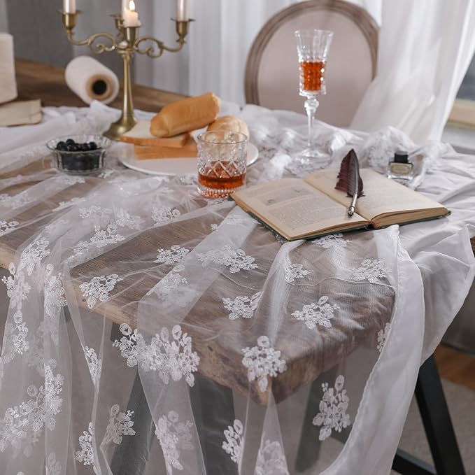 patdrea Designer White Lace Elegant Tablecloth - Image 3