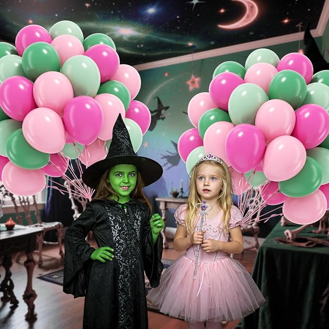 60pcs Pink and Green Balloons 12inch - Image 6