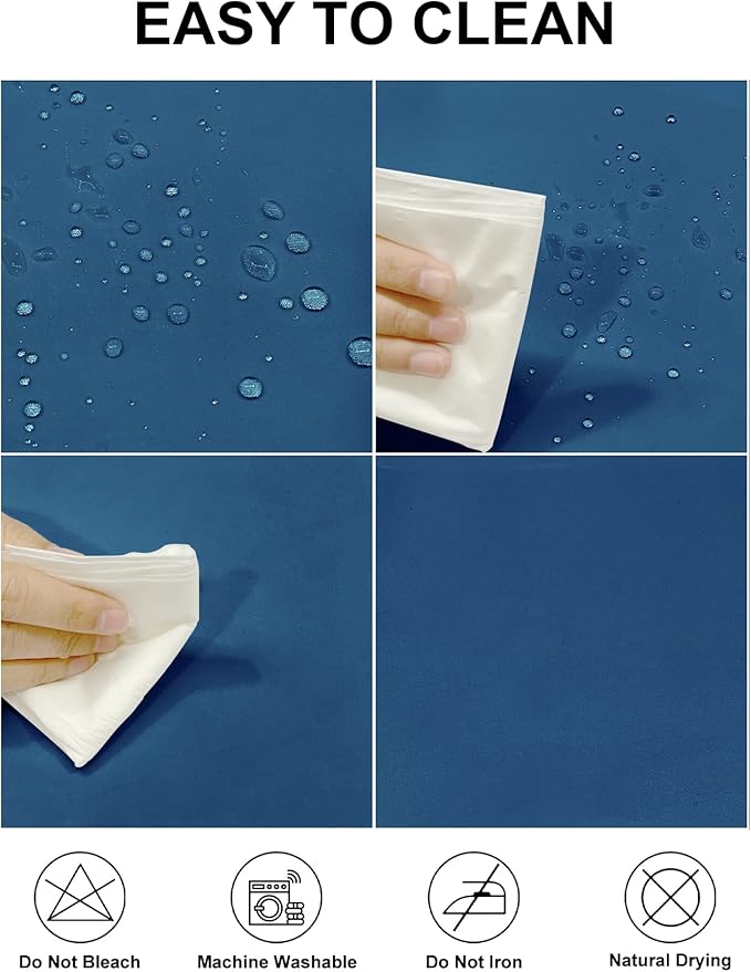 Fokitut 2 Pack Waterproof Round Tablecloth, 120 Inch, Stain Resistant and - Image 2