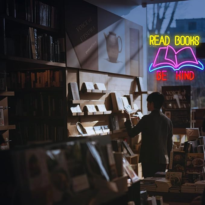 Read Books Be Kind Neon Sign Dimmable USB Powered Read Books Neon Light - Image 7