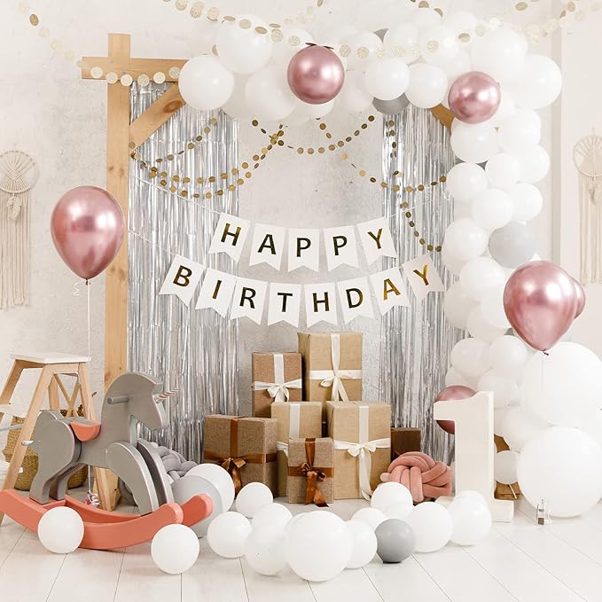 Crosize 2 Pack 3.3 x 9.9 ft Silver Foil Fringe Backdrop Curtain, Streamer - Image 6