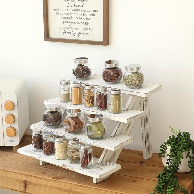 Swallowliving 2pcs Wooden Rustic Cupcake Stand - Image 5