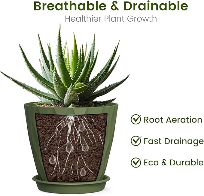 4 Inch Small Pots for Plants, 12 Pack Waffle Texture Small Plant Pots for - Image 2