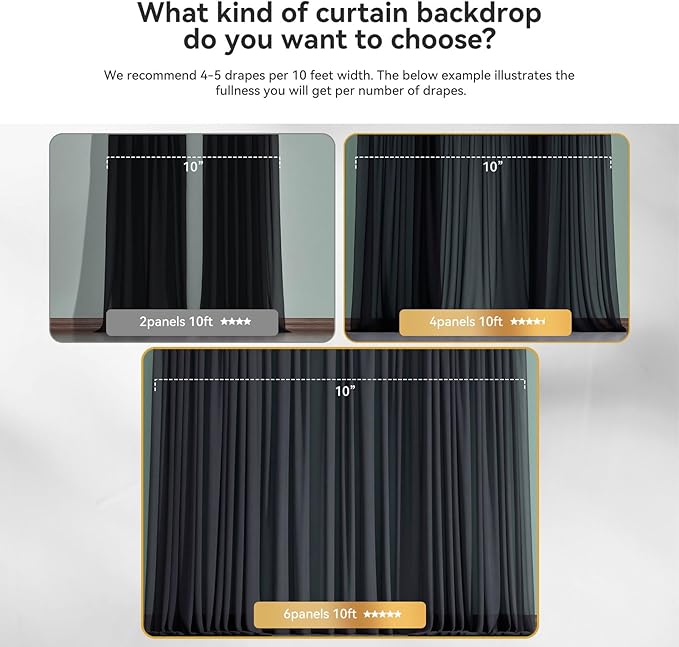 Ledido 10×8ft Tulle Backdrop Curtains - Image 4