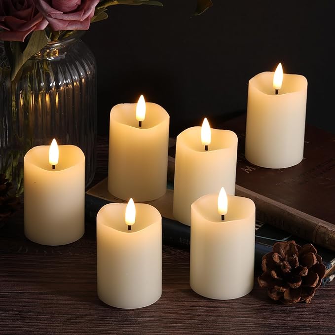 Eywamage Timer Flameless Votive Candles 2 inch x 3 inch, Flickering Small LED - Image 9