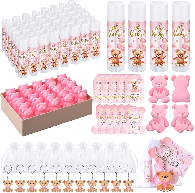 288 Baby Shower Favors Baby Shower Gifts Bulk Lip Balms Soaps Keychains Organza by Dansib