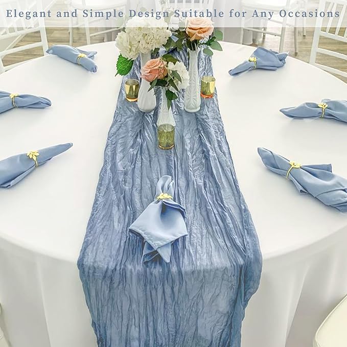 20 Pack Dusty Blue 10FT Cheesecloth Table Runner Rustic Gauze Fabric Cheese - Image 7