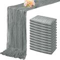 12 Pack Gray 10FT Cheesecloth Table Runner Rustic Gauze Fabric Cheese Cloth by FoliafeelHome