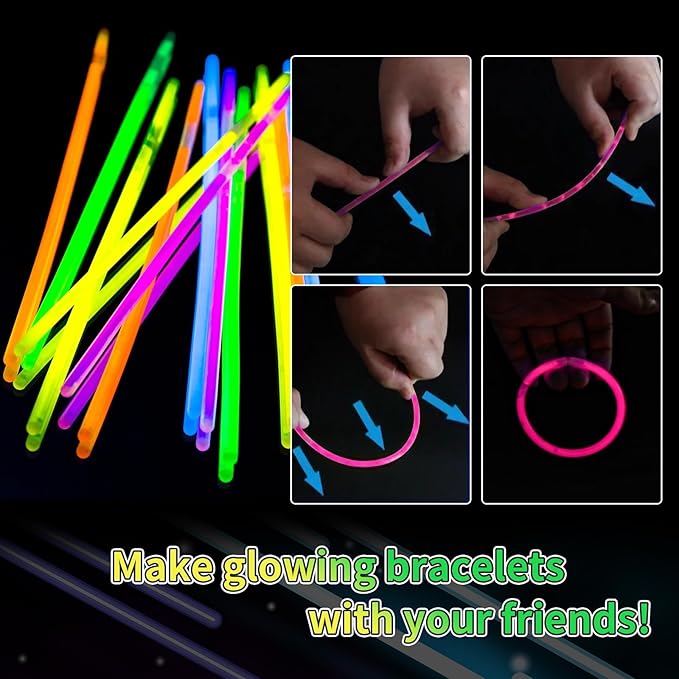 60 Pack 8” Red Glow Sticks Bulk - Image 3