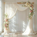 Wedding Arch Draping Fabric, 1 Panel 18FT Beige Arch Drapes Chiffon Fabric by Partisky
