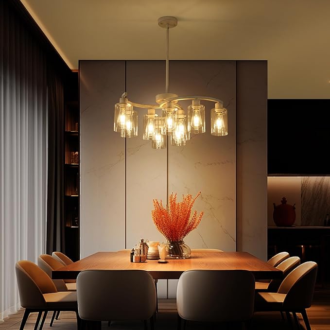 9-Light Antique White Chandelier - Image 2