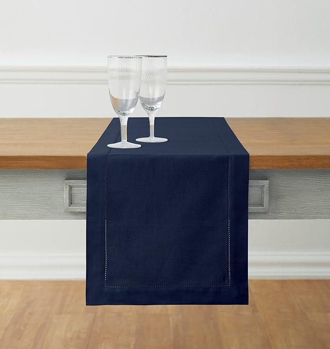 Solino Home Navy Blue Table Runner 90 Inches Long by SolinoHome