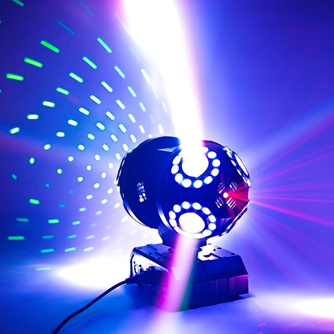 LED Moving Head DJ Light Rotating Beam Stage Lights Pin Spotlight Event Sound - Image 8